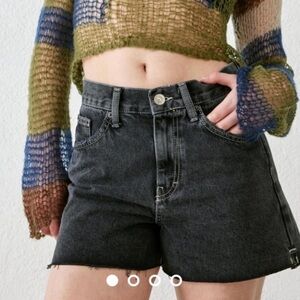 BDG Urban Outfitters A-Line Washed Black Cut Off High Waist Denim Shorts Size 26